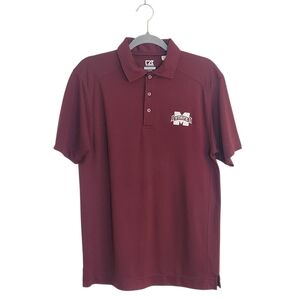 Cutter & Buck Short Sleeve Burgundy Mississippi State Polo Size Small